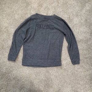 Grey sweatshirt with volleyball in black letters